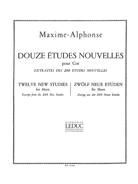 12 Etudes Nouvelles (Horn Solo) - Maxime-Alphonse - Leduc