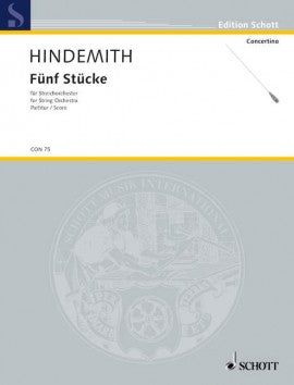 Hindemith - 5 Pieces - String Orchestra Full Score Schott CON75