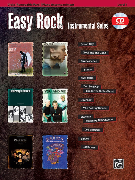 Easy Rock Inst Solos Viola Bk/CD