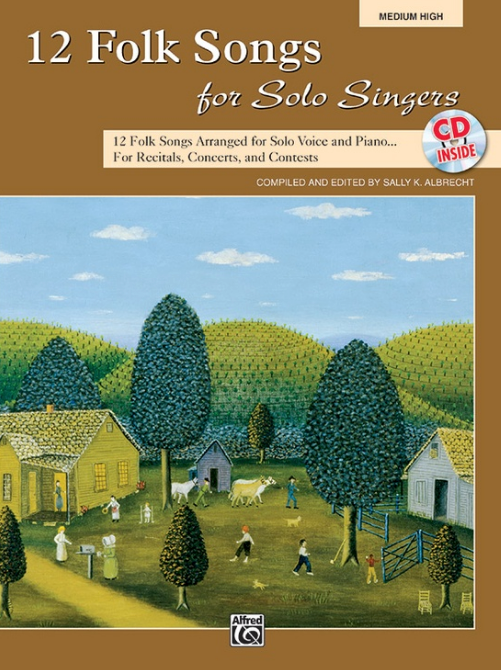 12 FOLK SONGS FOR SOLO SINGERS BOOK & CD MED HIGH