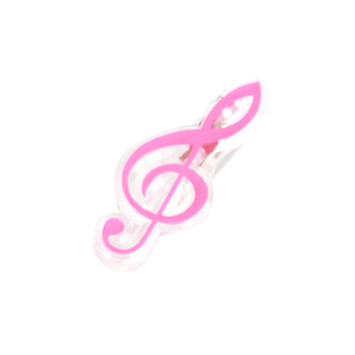 Music or Paper Clip Treble Clef Shape Pink