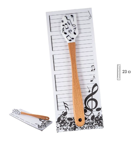 Notepad White/Black Staves and Spatula Notes/Clefs