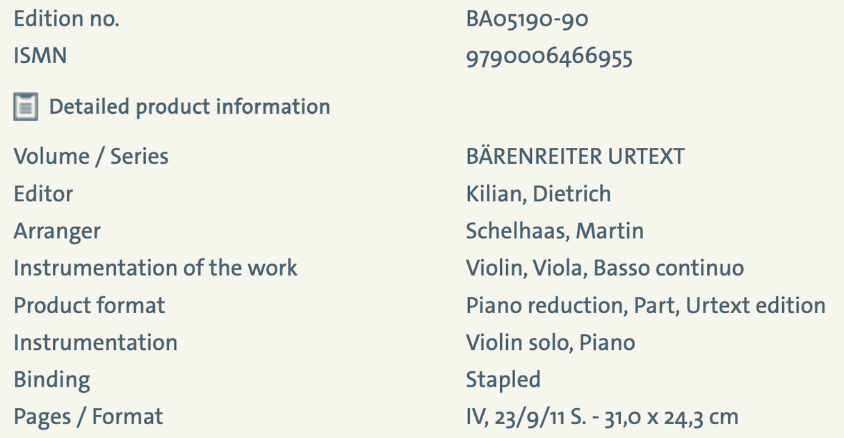 Bach Violin Concerto in E BWV 1042 Violin/Piano