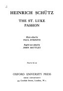 ST LUKE PASSION VOCAL SC