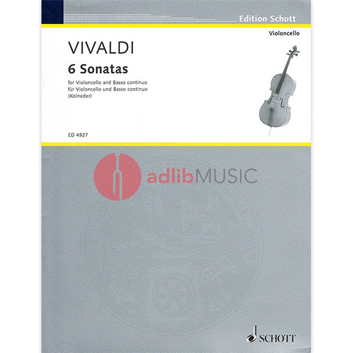 Vivaldi - 6 Sonatas - Cello/Piano Accompaniment Schott SCED4927