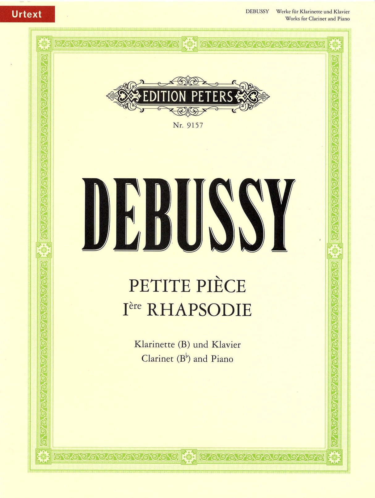 WORKS FOR Bb CLARINET & PIANO - DEBUSSY - PETERS P9157