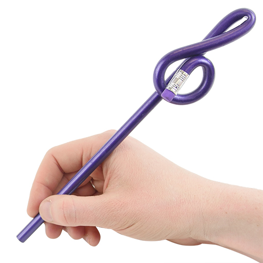 Bentcil Treble Clef Pencil Purple with Eraser