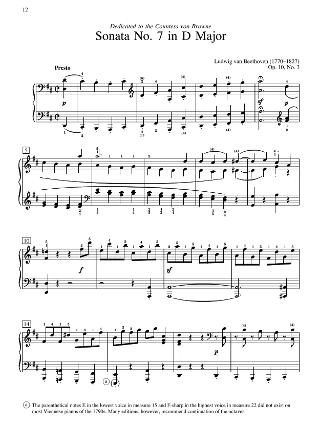 Beethoven Sonata No 7 in D Major Op 10