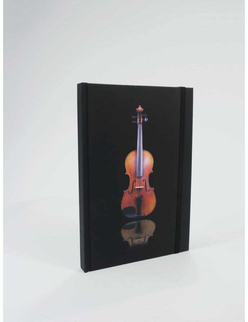 A5 Notebook Black with Violin on the Cover