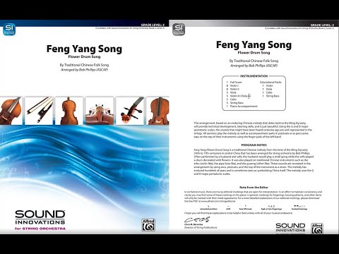 Feng Yang Song Flower Drum Song String Orchestra Grade 2 Score/Parts arranged by Phillips